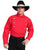 Scully Rangewear Mens Red 100% Cotton L/S Big Concho Western Bib Shirt