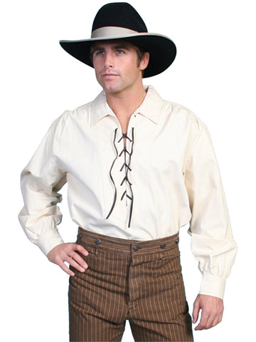 Scully Rangewear Mens Natural 100% Cotton L/S Big Rawhide Western Shirt