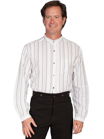 Scully Rangewear Mens White 100% Cotton L/S Big Star Metal Western Shirt