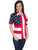 Scully RangeWear Womens Red 100% Cotton American Flag S/S Western Shirt