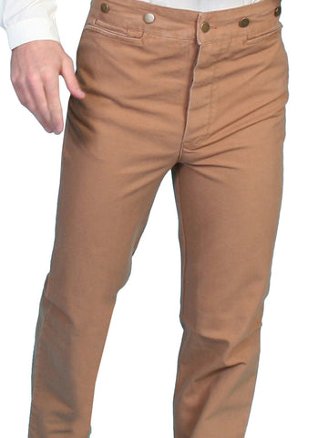 Scully RangeWear Mens Brown 100% Cotton Notched Button Fly Canvas Pant