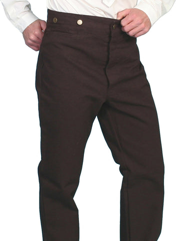 Scully RangeWear Mens Walnut 100% Cotton Notched Button Fly Canvas Pant