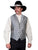 Scully Rangewear Mens Grey Polyester Paisley Old West Big Vest