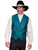 Scully Rangewear Mens Teal Polyester Paisley Old West Big Vest