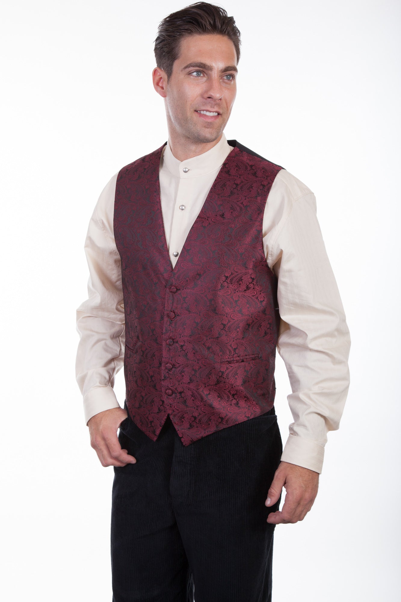 Scully Black Paisley Vest