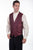 Scully Mens Burgundy Polyester Paisley Vest