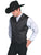 Scully Mens Black Polyester Floral Stripe Vest