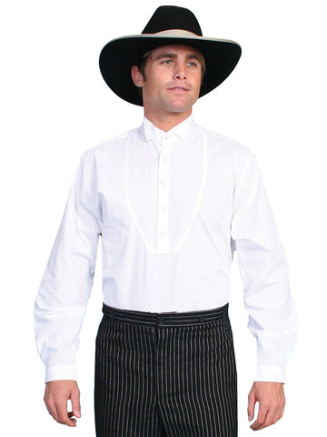 Scully RangeWear Mens White 100% Cotton Gambler L/S Pullover Western Shirt