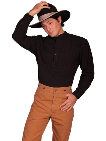 Scully RangeWear Mens Black 100% Cotton Inset Paisley L/S Western Shirt