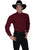Scully Rangewear Mens Burgundy 100% Cotton L/S Paisley Bib Big Western Shirt