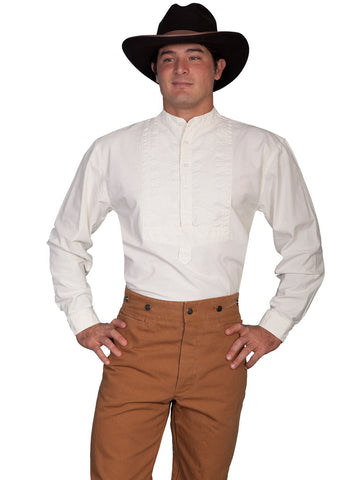 Scully Rangewear Mens Ivory 100% Cotton L/S Big Paisley Bib Western Shirt