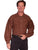 Scully Rangewear Mens Chocolate 100% Cotton L/S Pleated Old West Shirt