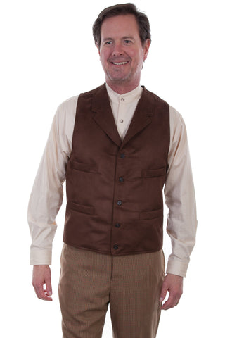 Scully Mens Chocolate Polyester Solid Casual Vest
