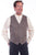 Scully Mens Heather Brown Polyester Pinstripe Point Vest