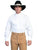 Scully Mens White 100% Cotton Inset Bib L/S Shirt