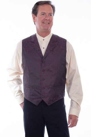 Scully Mens Burgundy Polyester Distinguished Vest