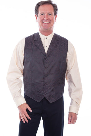 Scully Mens Chocolate Polyester Distinguished Vest