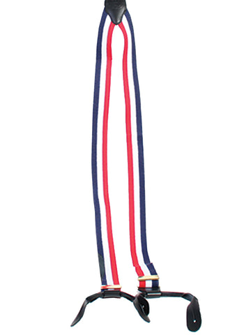 Scully Womens Red/White/Blue Elastic Striped Suspenders