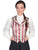 Scully Rangewear Womens Burgundy Polyester Wallpaper Stripe Lapel Vest