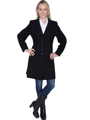 Scully Womens Black 100% Wool Vintage Frock Coat