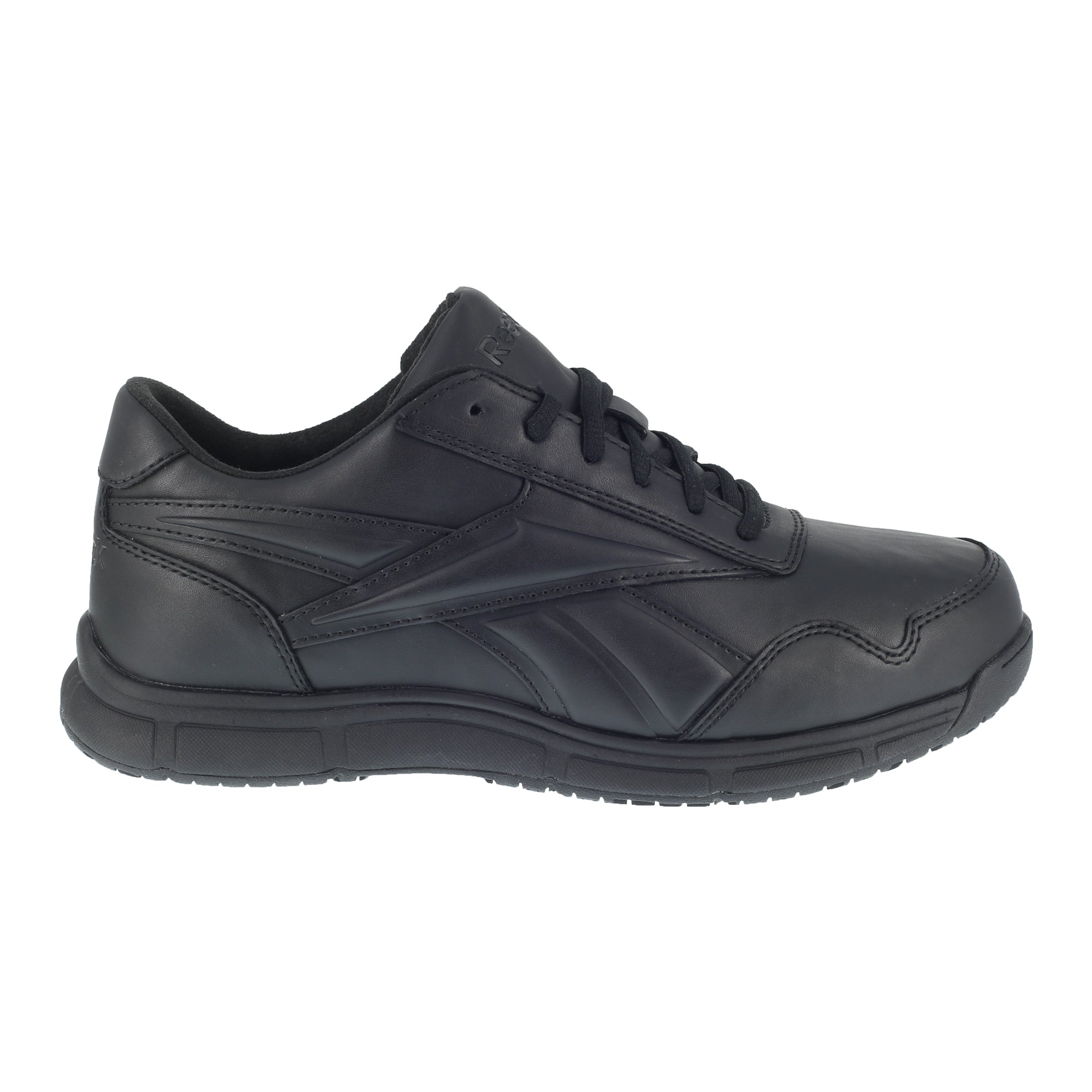 Reebok Mens Black Faux Leather Work Shoes Jorie LT SR Oxford The