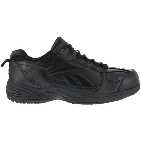 Reebok Mens Black Leather Street Sport Jogger Oxford Jorie Comp Toe
