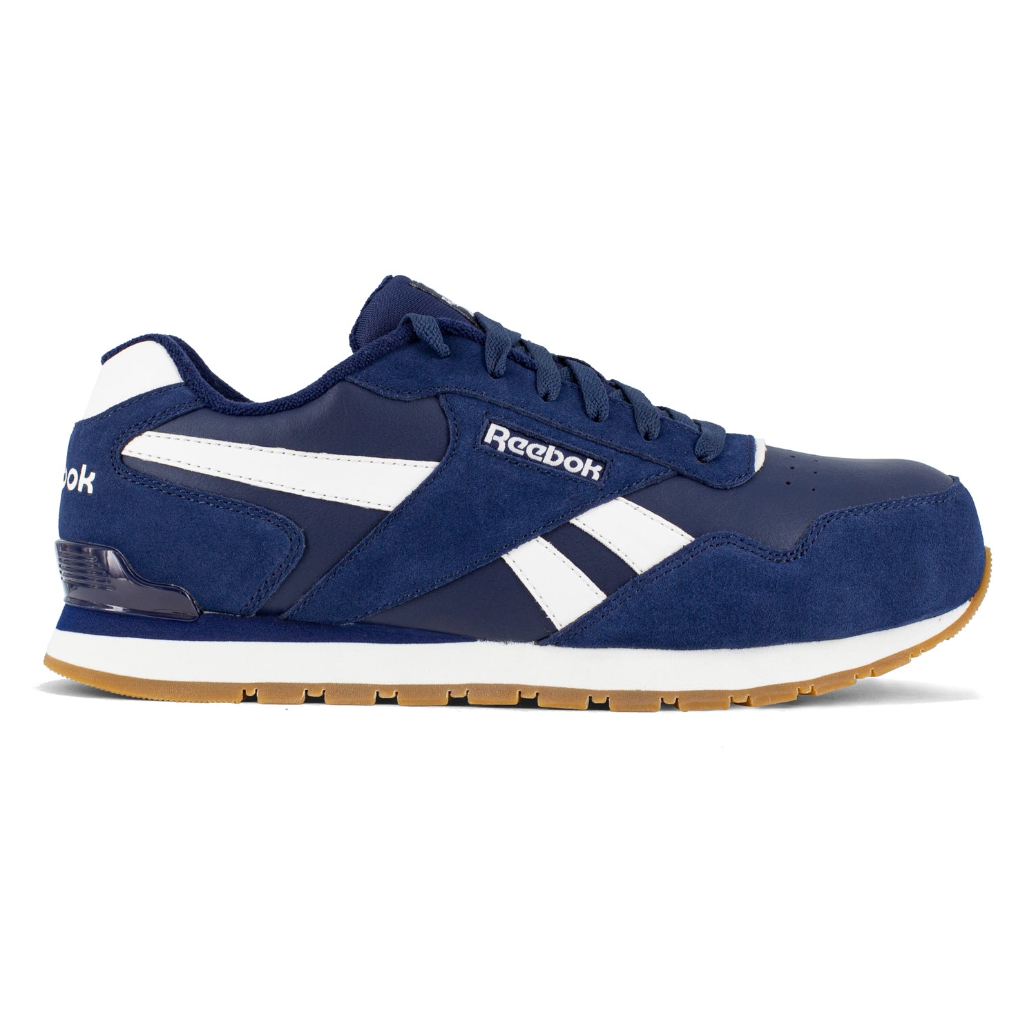 Bugsering Velkendt øjenvipper Reebok Mens Navy/White Leather Work Shoes Harman Classic Sneaker CT – The  Western Company