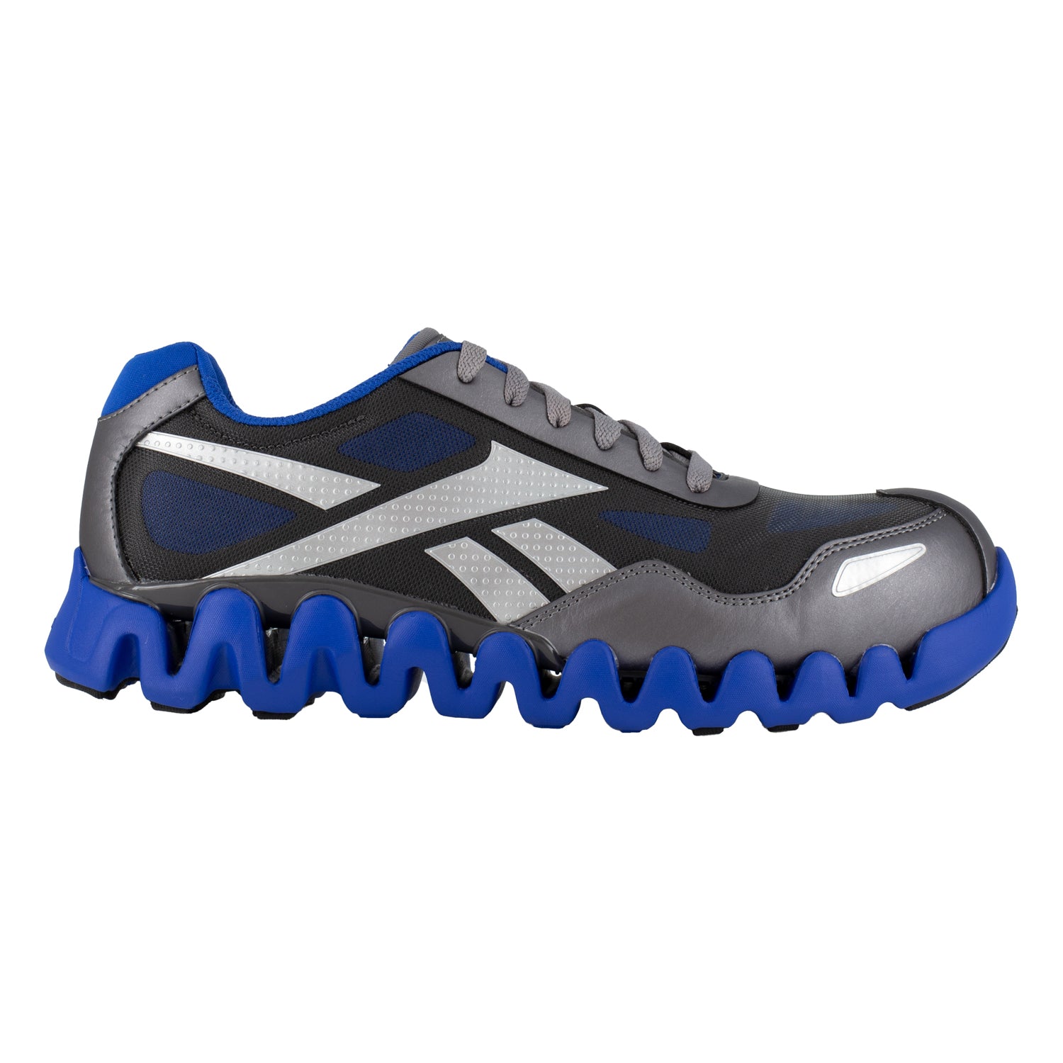 Reebok Mens Grey Blue Mesh Work Shoes Zig Pulse Athletic CT The Western Company