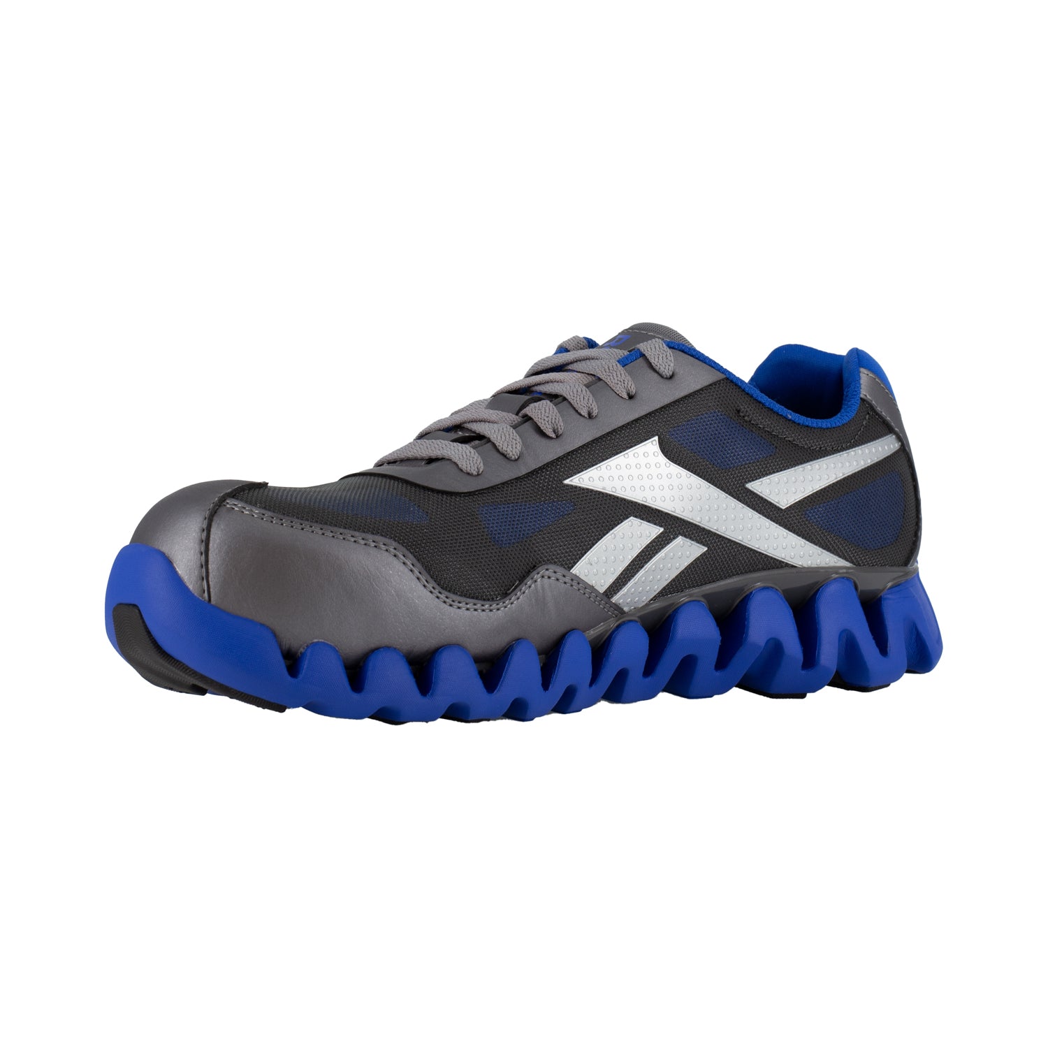 Reebok Mens Grey/Blue Mesh Work Shoes Zig Pulse Athletic CT – The Western  Company