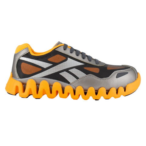 Reebok Womens Silver/Orange Mesh Work Shoes Zig Pulse Athletic CT