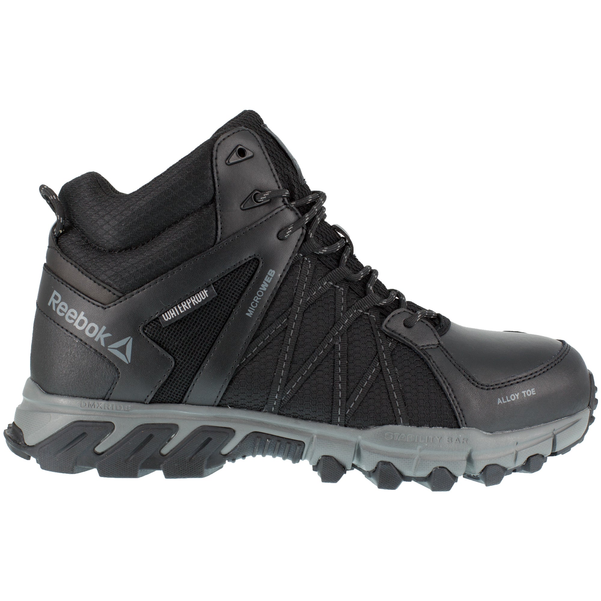 Mens Black/Grey Mesh Work Boots Athletic Mid Cut AT – The Western Company