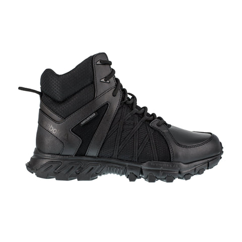 Reebok Mens Black Leather Work Boots Trailgrip Tactical Soft Toe