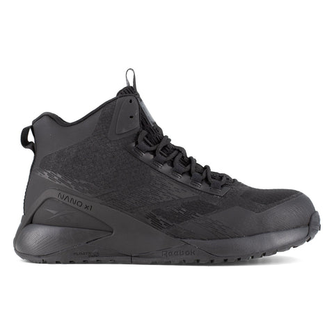 Reebok Mens Nano X1 Adventure Black Mesh CT Athletic Mid Cut Work Boots