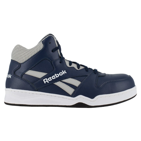 Reebok Mens Navy/Grey Leather Work Boots High Top Sneaker CT