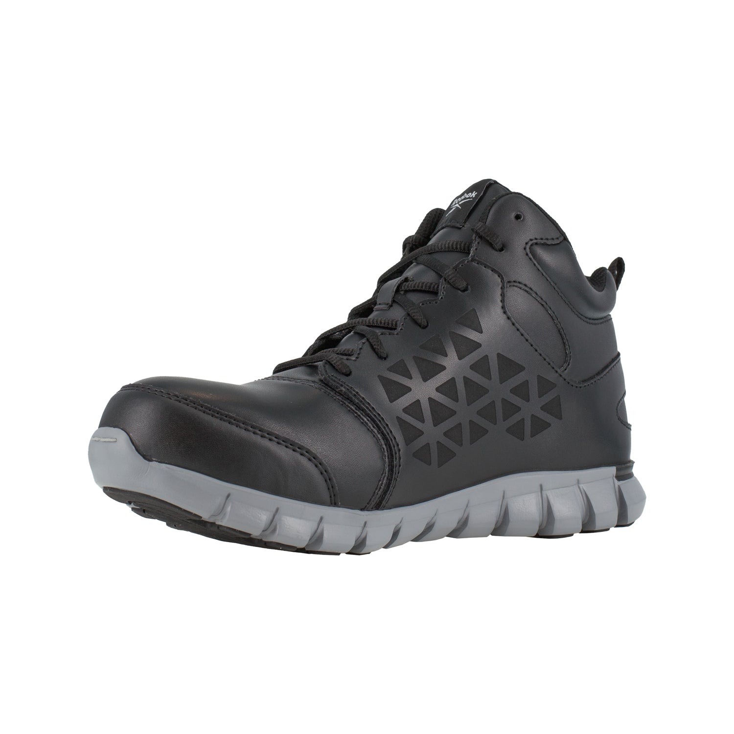 Reebok Womens Black Leather Work Boots Athletic Mid Cut AT The Western Company