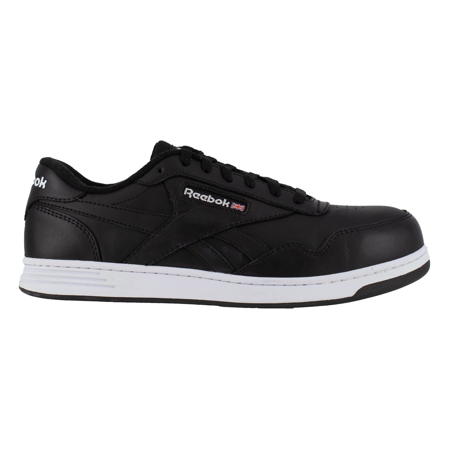 Reebok Womens Black White Leather Work Shoes Club Memt Classic CT