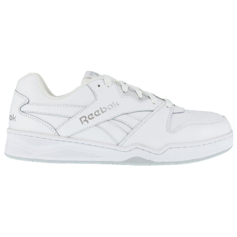 Reebok Mens White Leather Work Shoes Low Cut Sneaker CT