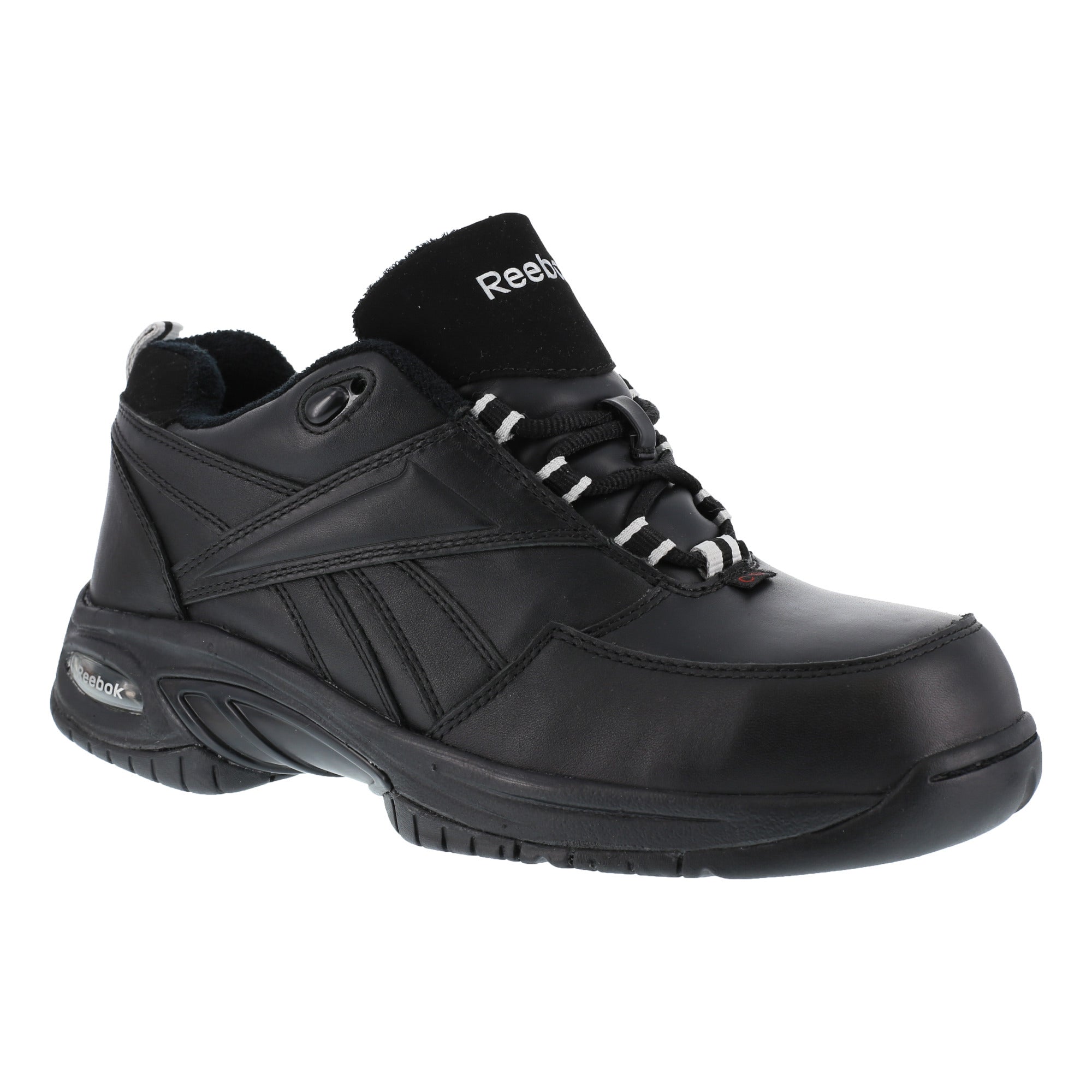 Reebok Mens Black Leather Performance Athletic Oxford Composite