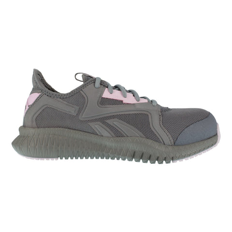 Reebok Womens Grey/Pink Textile Work Shoes Flexagon Athletic CT EH
