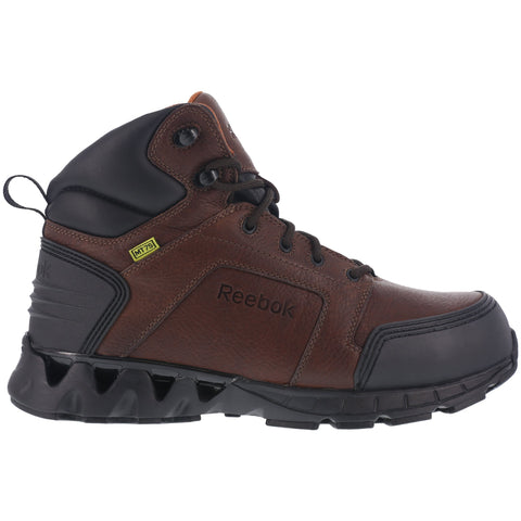 Reebok Mens Dark Brown Leather Work Boots ZigKick Carbon