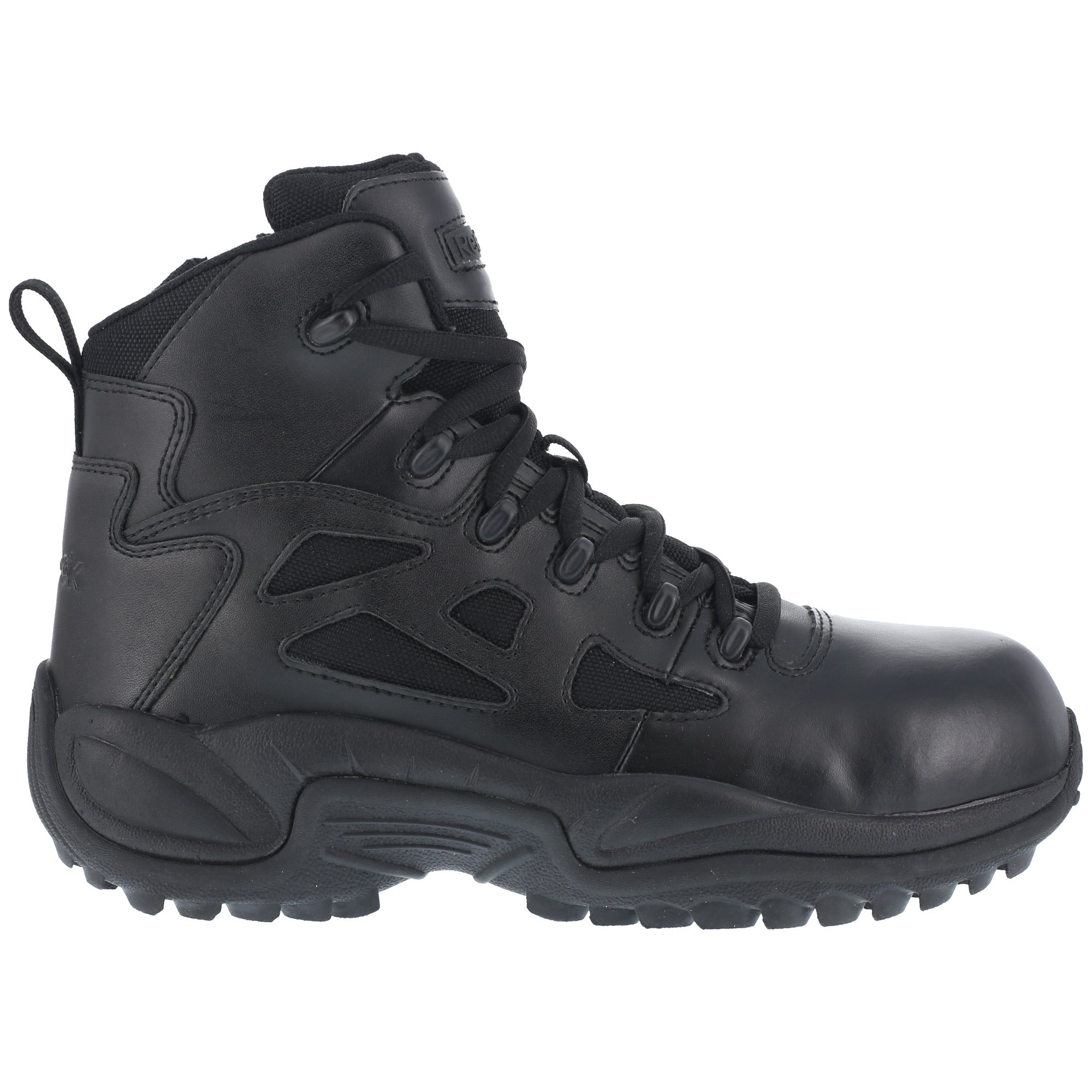 Reebok Womens Black Leather Tactical Boots Rapid Response RB Comp – The Western Company