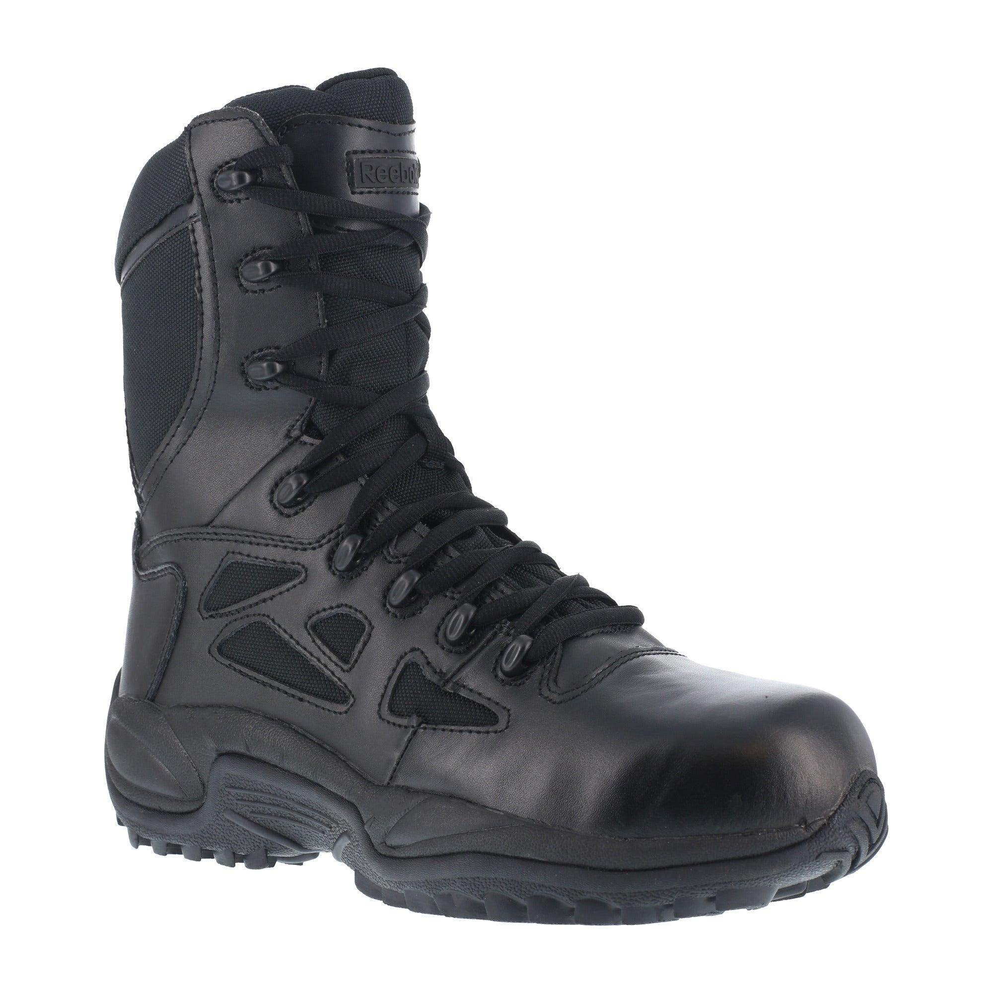 Patent leather tactical top boots