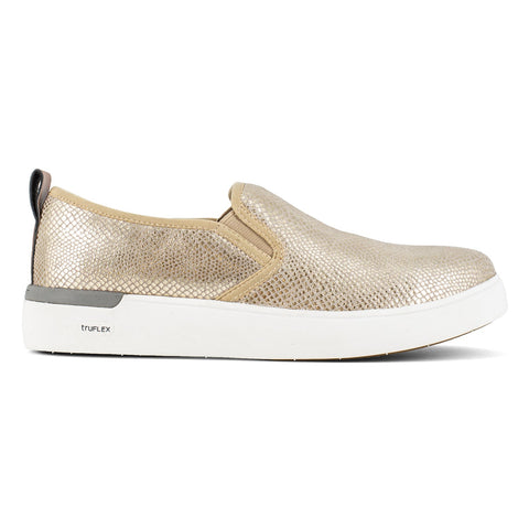 Rockport Womens Gold Leather Work Shoes Parissa Casual Slip-On CT