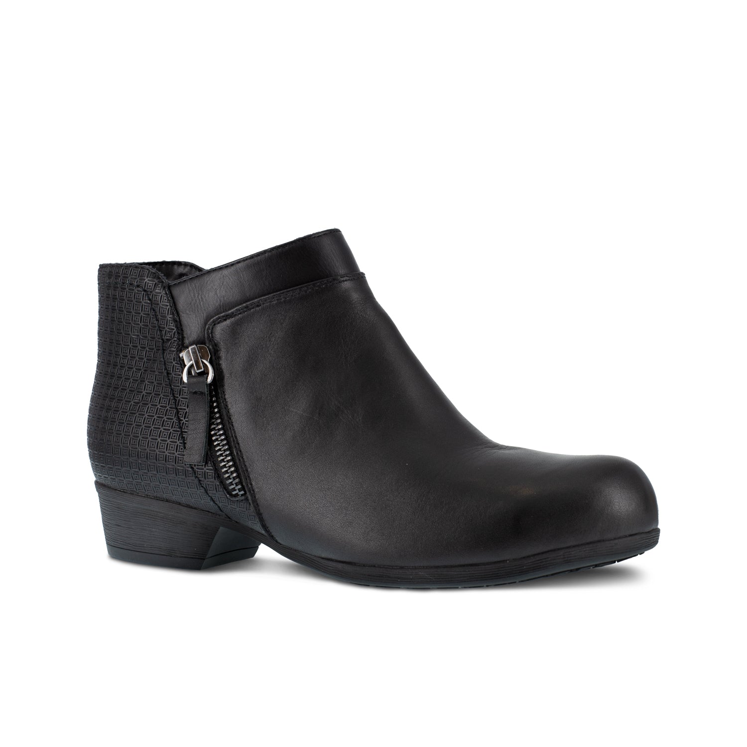 Rockport Womens Black Leather Work Boots Carly Bootie AT – The Western ...