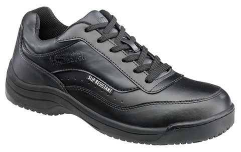 Skidbuster Womens Slip Resistant Athletic M Black Action Leather Shoes