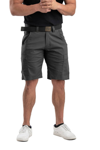 Berne Mens Slate Cotton Blend Heartland Flex Ripstop Cargo Short