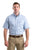 Berne Mens Marled Blue Heron Cotton Blend Foreman Flex Button Down Shirt S/S