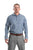 Berne Mens Chambray Blue Cotton Blend Foreman Flex Chambray Button Down Shirt L/S