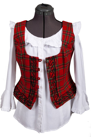 Scully Womens Red 100% Wool Tartan Plaid Vest