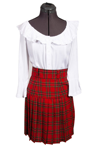 Scully Womens Red 100% Wool Tartan Plaid Skirt
